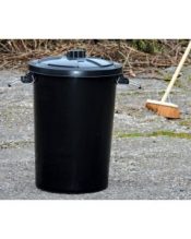 90l Black Dustbin