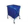 Folding Waste Cart With Blue Vinyl Bag